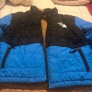 The North Face Blue and Black Puffer Jacket